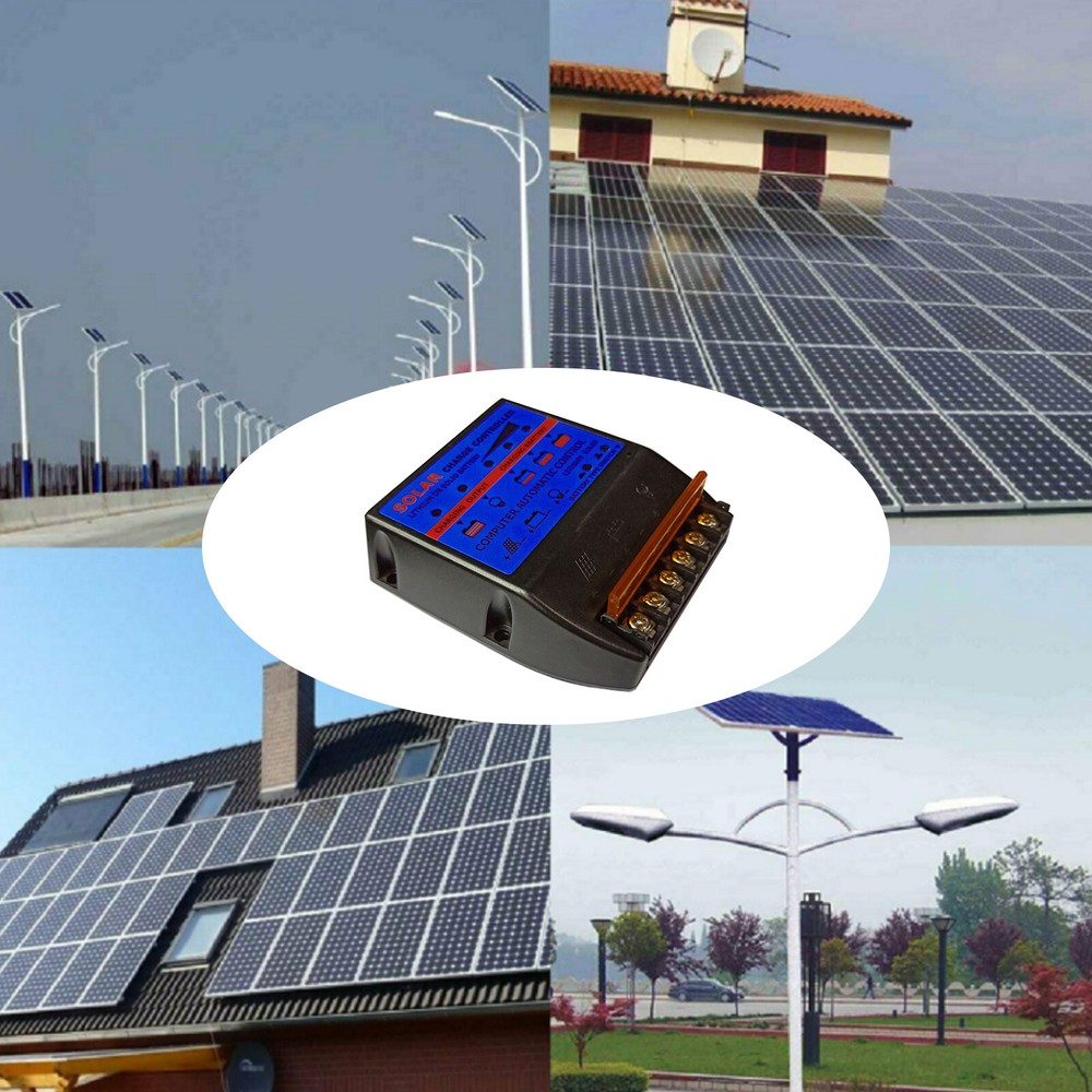 Solar Photovoltaic Charge Controller 10A 12V Solar Panel Battery Controller Blue