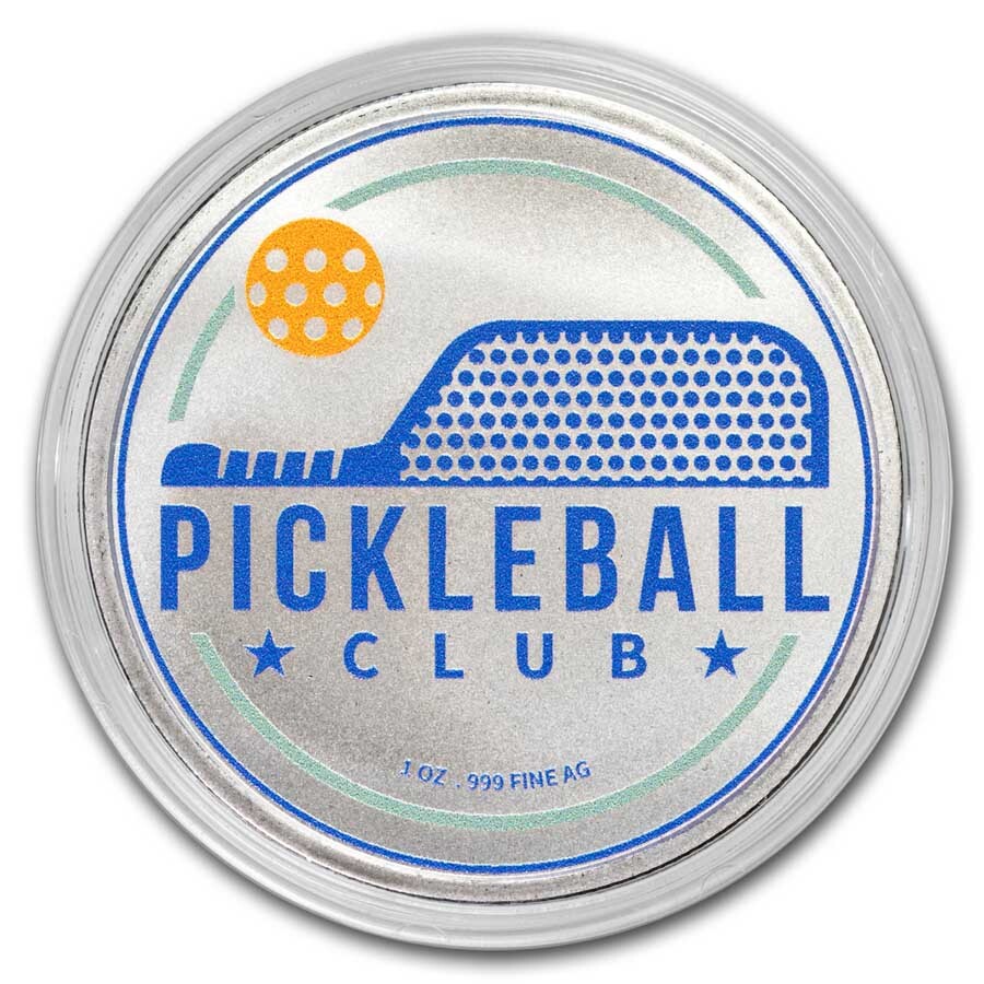 1 oz Silver Colorized Round - Pickleball