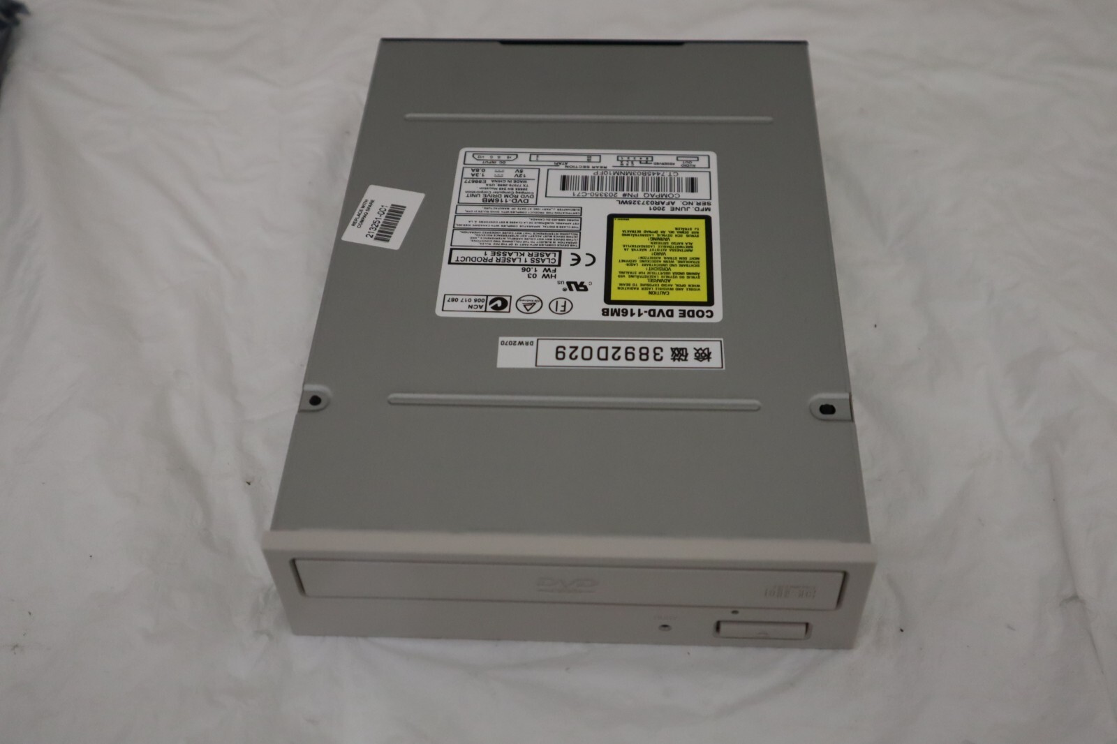 NEW 203350-C71 COMPAQ HEWLET PACKARD HP 10X DVD 40X CD-ROM DRIVE IDE WHITE BEZEL
