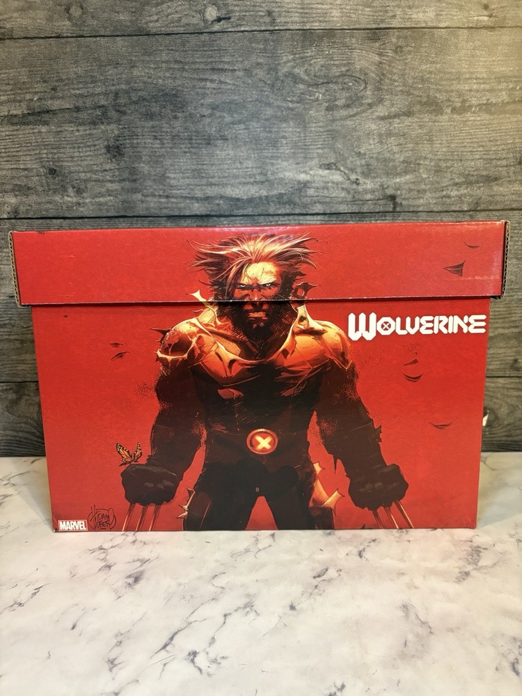MARVEL GRAPHIC SHORT BOX 150 COMIC BOOK STORAGE BOX WOLVERINE DOUBLE SIDE
