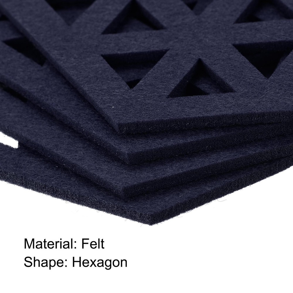 Felt Coasters 12pcs Hexagonal Coasters Coasters, Dark Blue