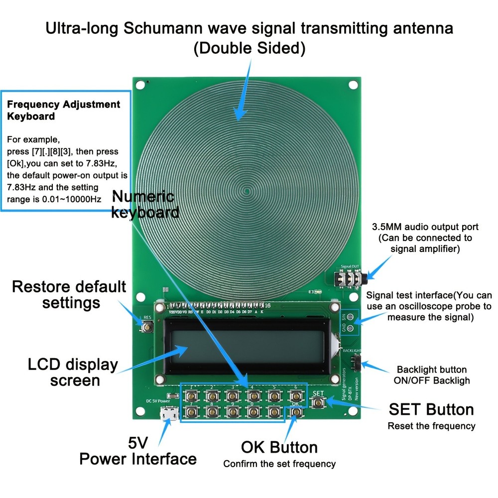 Schumann 7.83Hz Frequency Generator Relaxation Meditation Lab DIY Audio Tool