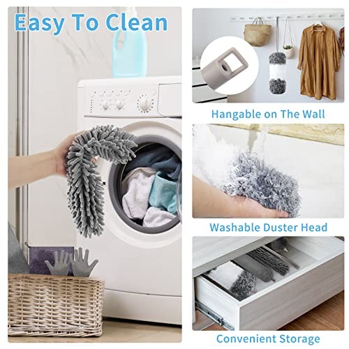 Microfiber Feather Duster with Extension Pole 30 to 100 inches,