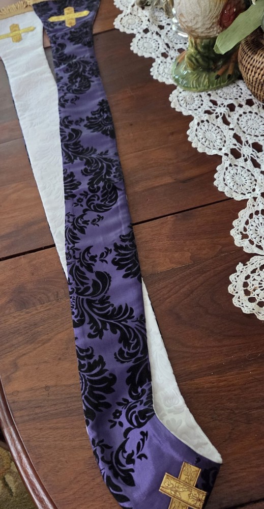 Priest Reversible Stole (purple and white)