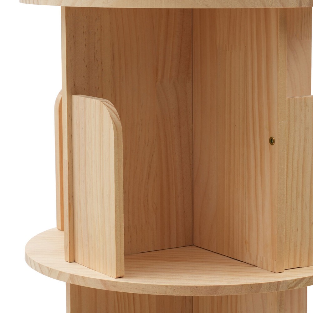 Bookshelf Organizer 360 Rotating Bookcase Storage Shelf Rack Floor Standing