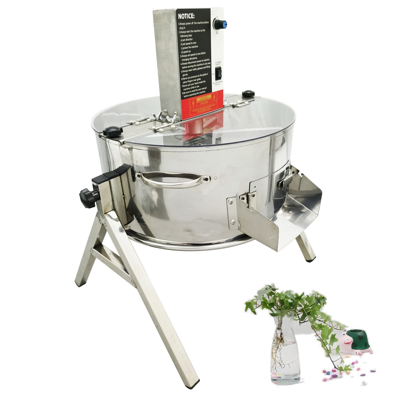 Leaf Bowl Trimmer 16'' Electric/Manual Bud Trimmer Stainless-Steel Blades 110V