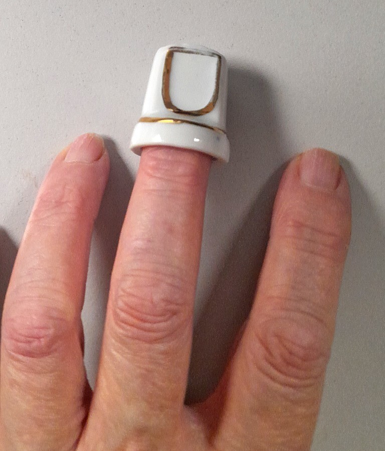 Decorative Thimble - Bone China - Fingernail .