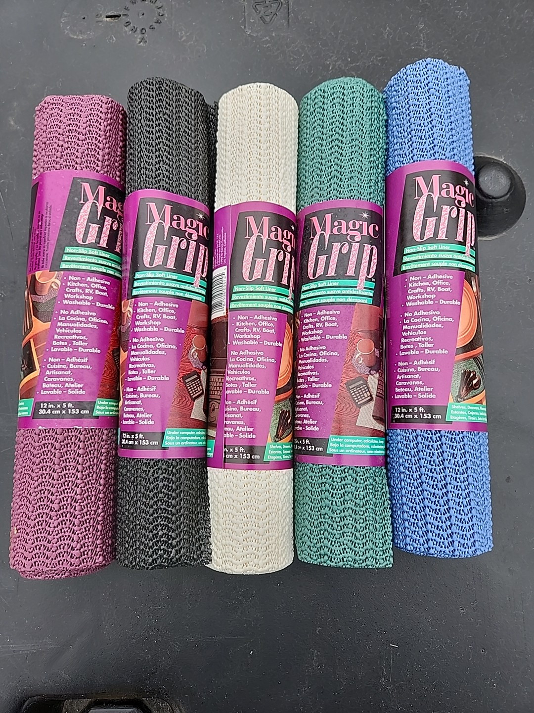 Magic Grip Shelf/ Cabinet/ Drawer Liner 5 Rolls (12" x 60") Various  Colors