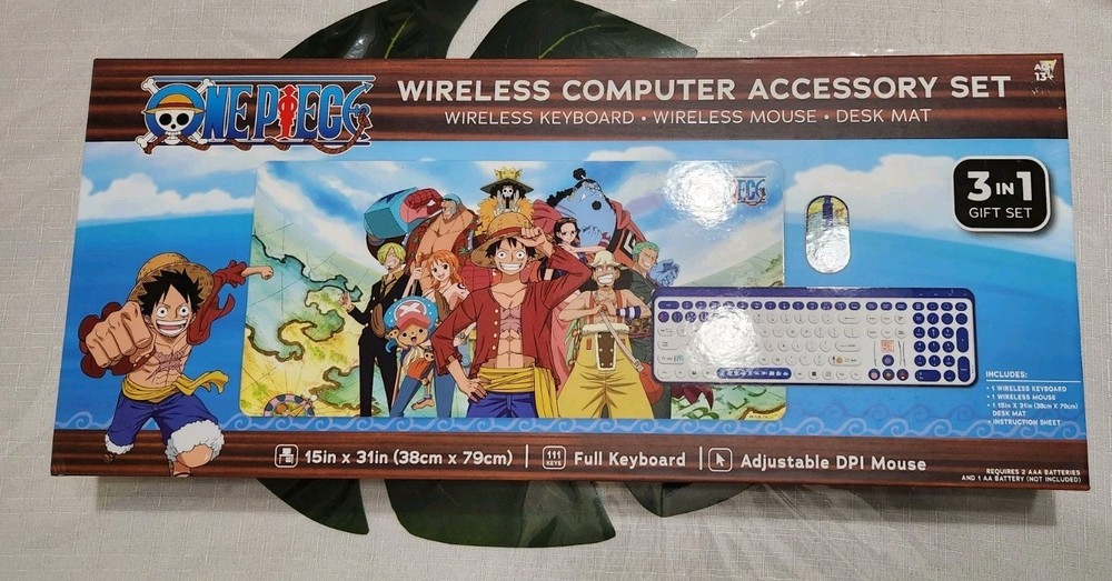 (NEW) ONE PIECE WIRELESS COMPUTER ACCESSORY SET WIRELESS KEYBOARD WIRELESS MOUSE
