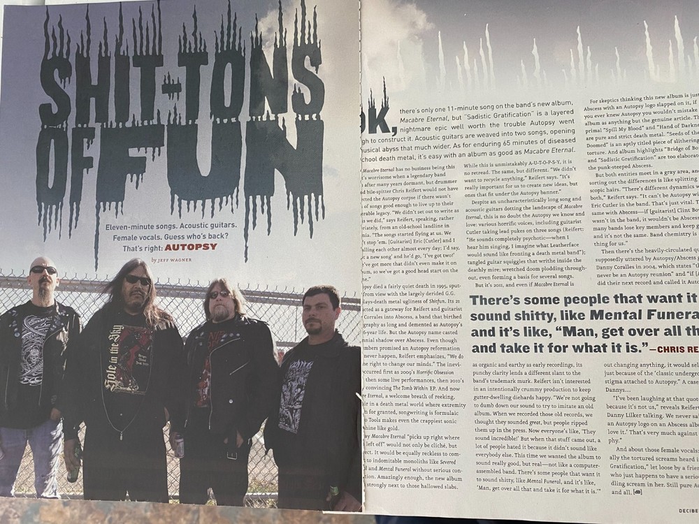 Autopsy, Two Page Vintage Clipping