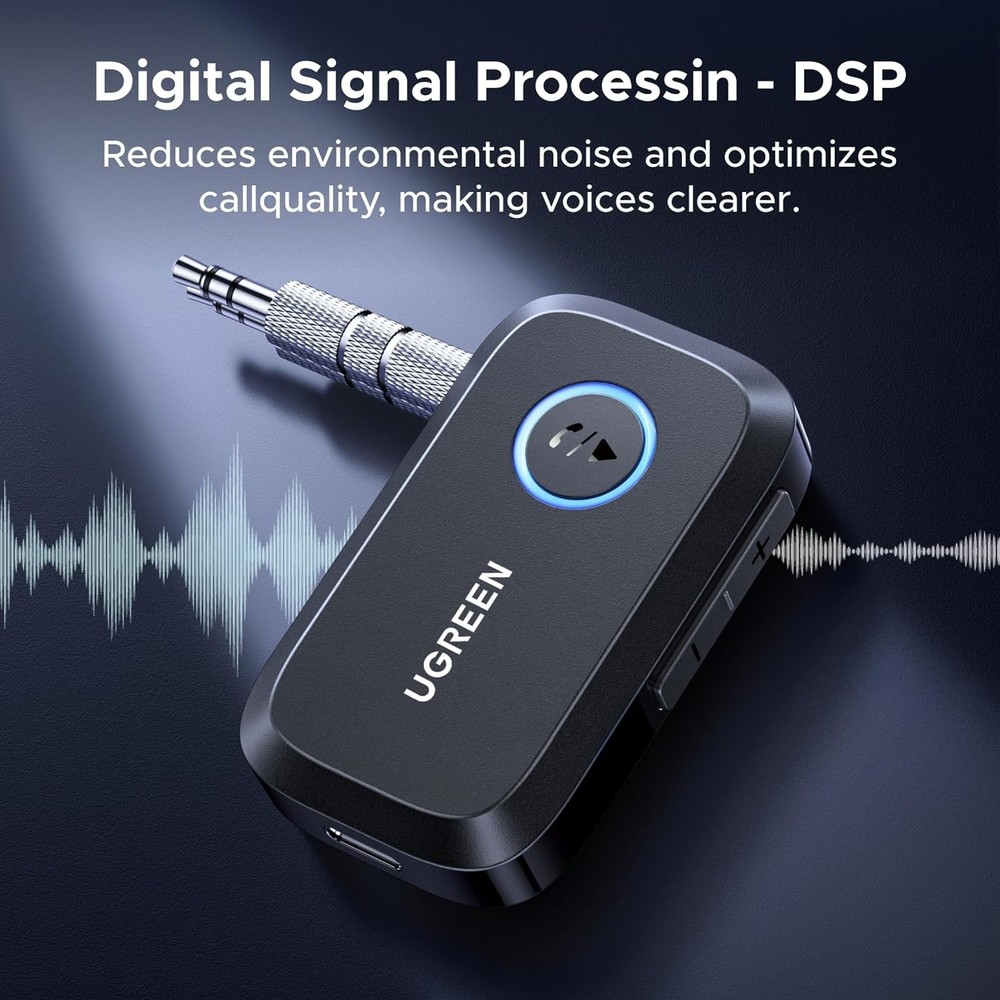 Bluetooth 5.4 Car Adapter - Hands-Free Calling & Noise Cancelling - 15H Battery