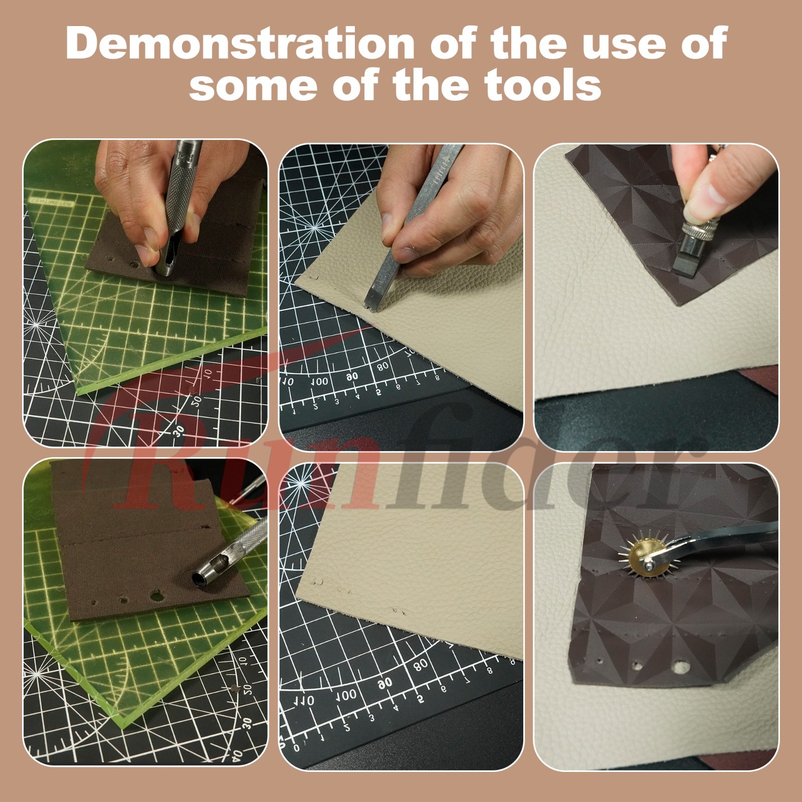 Leather Tooling Kit Craft Tools Leather Working Kit with Cutting Mats Crafts