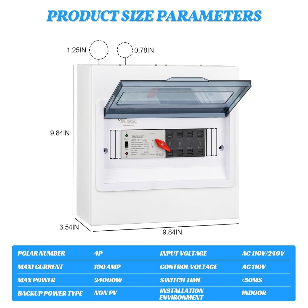 100A Automatic Transfer Switch,220V Generator Transfer Switch,Millisecond Level