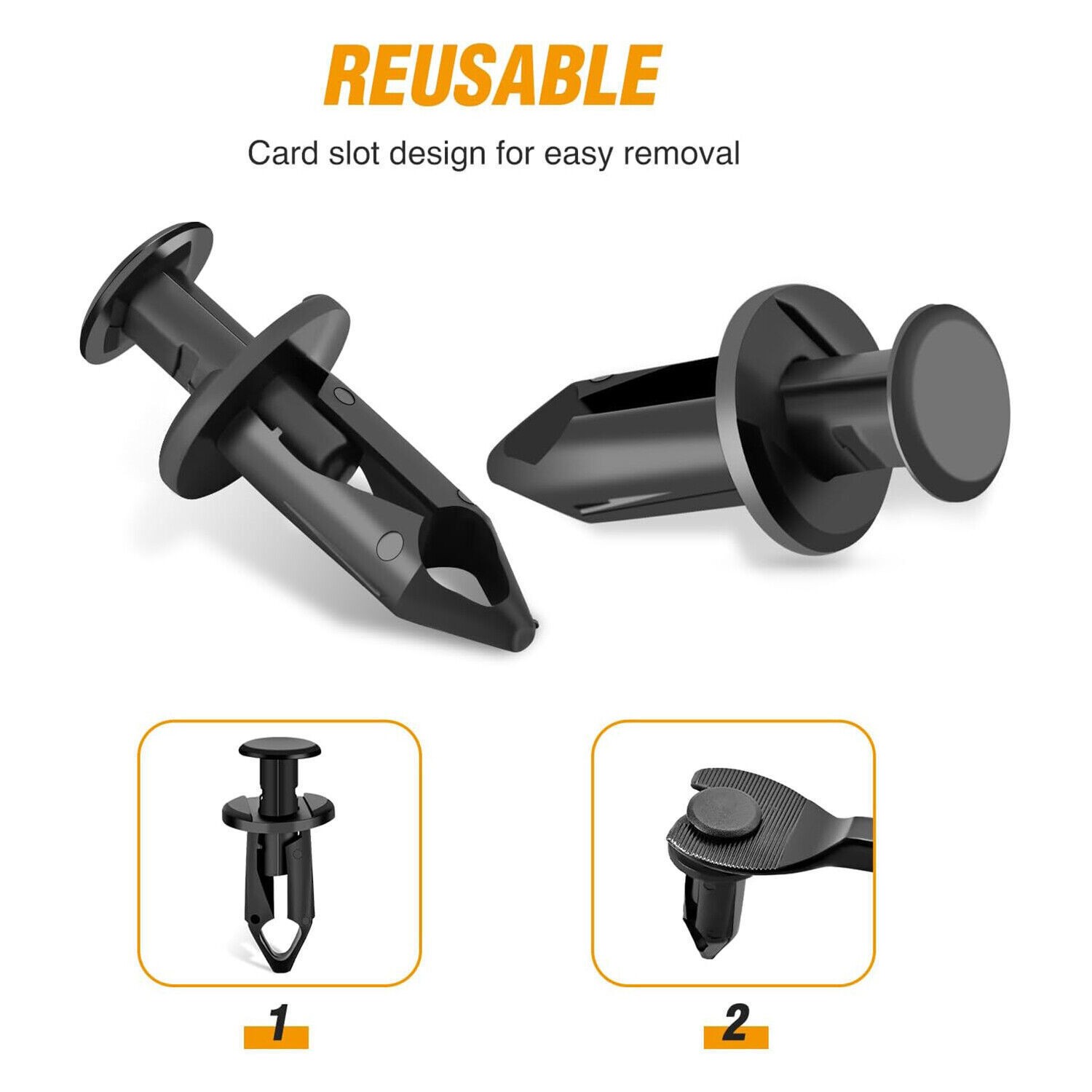 100PCS 8mm Push ATV Fender Clips Body Rivets Fasteners Clamps for Honda Rancher