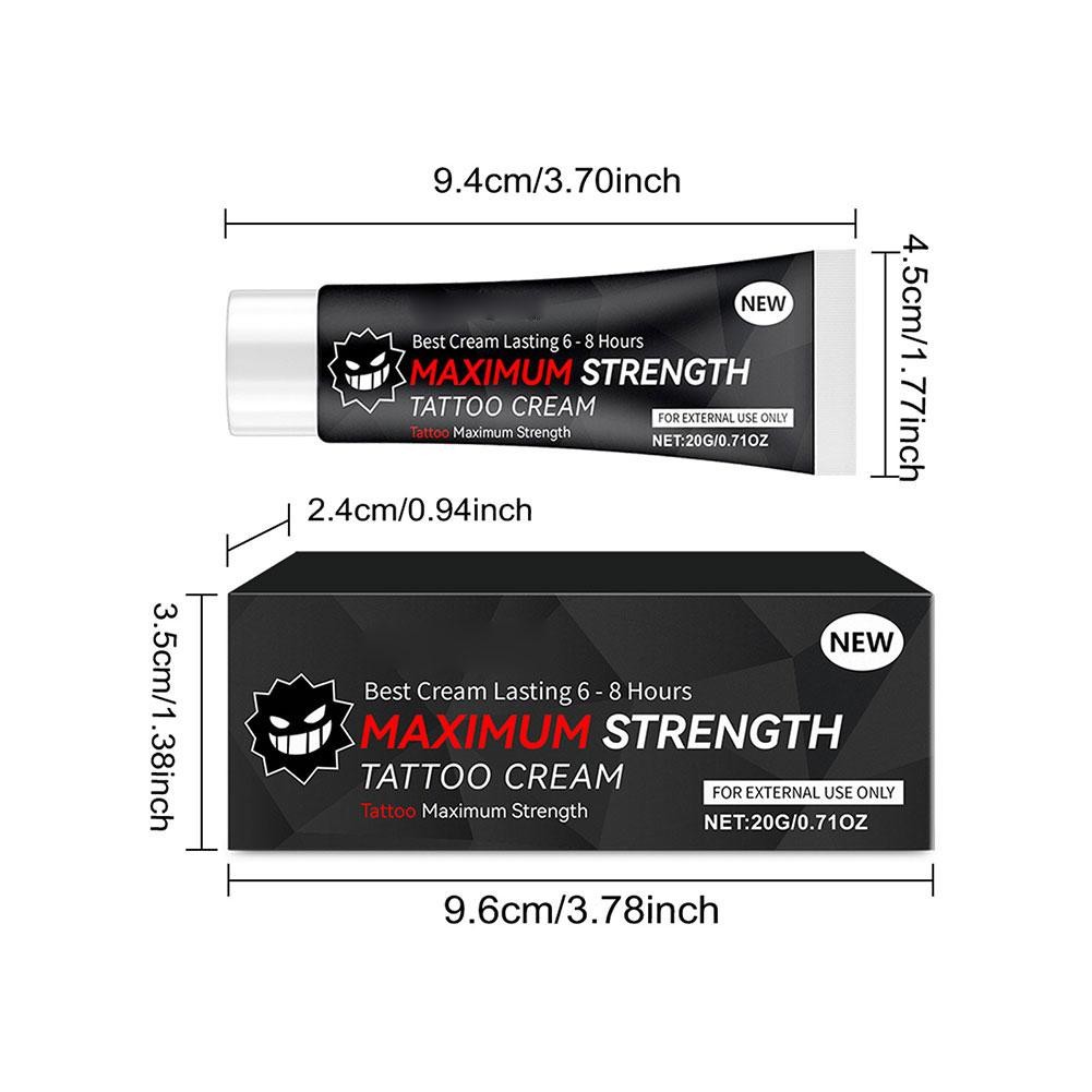 Tattoo Numibing Cream Gel 20g - Up to 6 Hours Extra Strength for Tattoos US