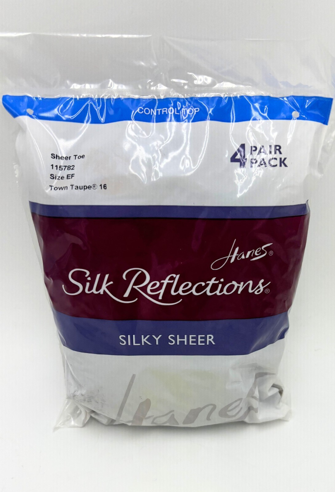 Hanes Silk Reflections Silky Sheer Control Top Sheer Toe 4 PACK EF Taupe 115782