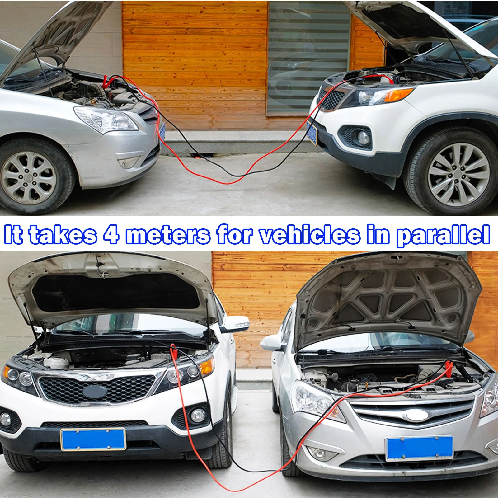 Commercial Heavy Duty 13' ft 2 Gauge Booster Cable Cables Emergency Power Jumper