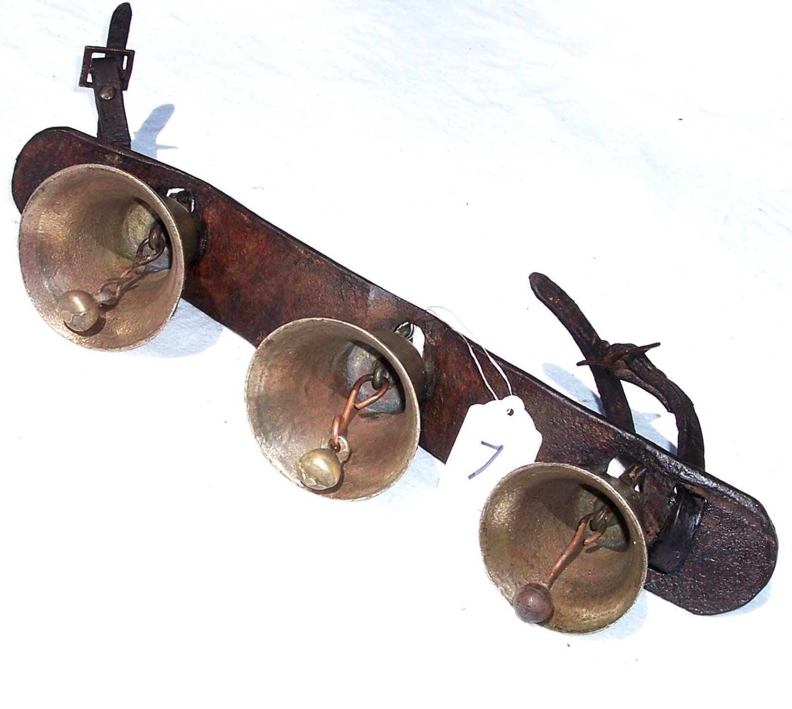 Antique Shaft Sleigh Three Bells Horse Driving Harness Carriage #7