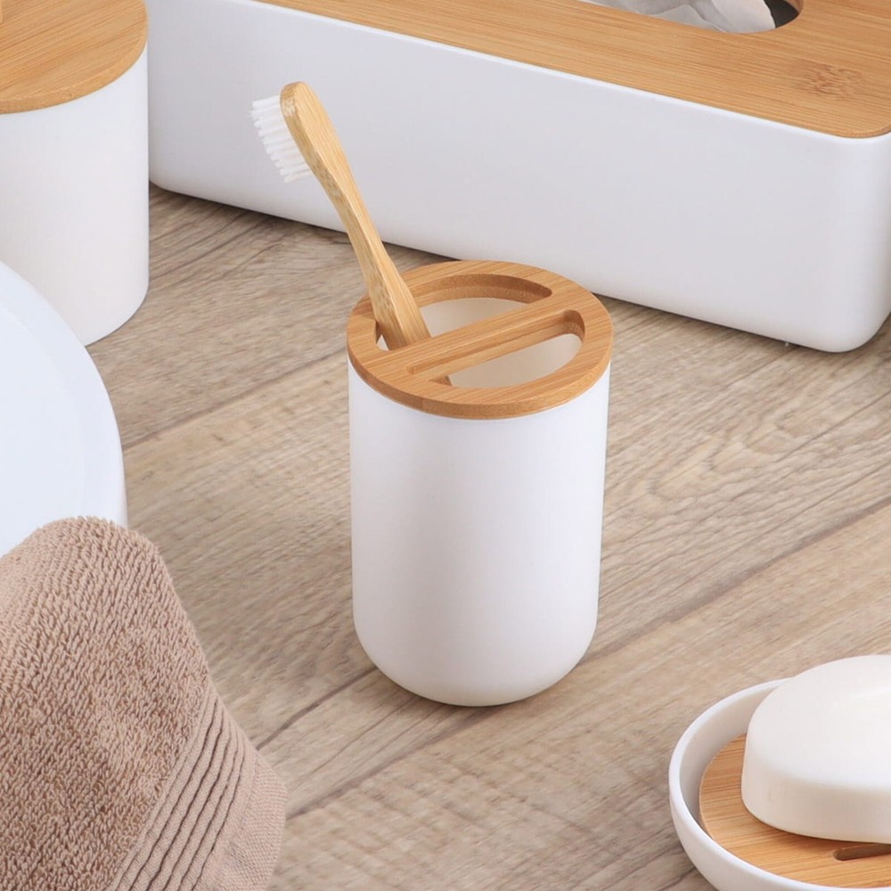 Toothpaste and Toothbrush Holder Padang with Bamboo Top