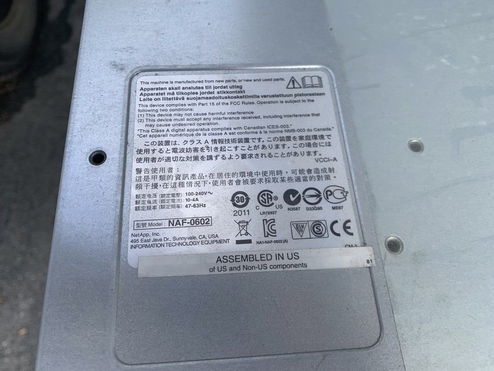 NetApp NAF-0602 Storage System 2X Controllers 2x PSU - No HDD