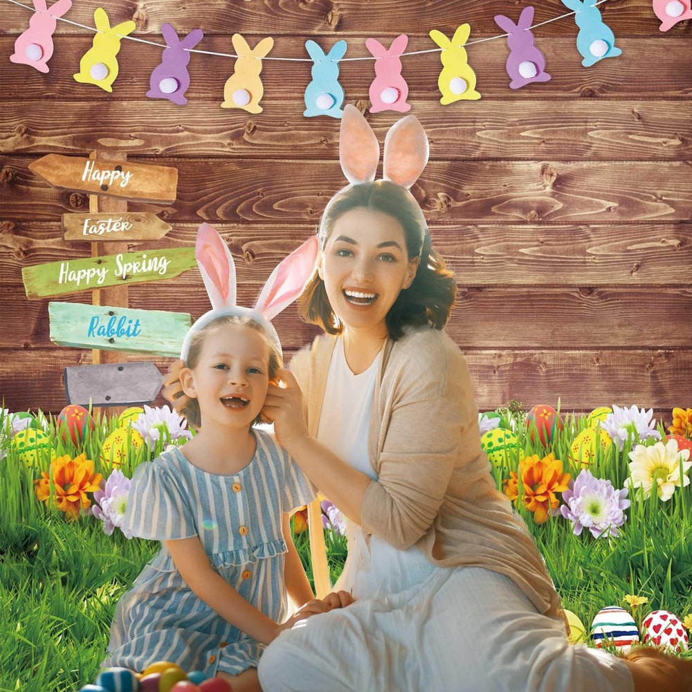 8x10ft Polyester Spring Backdrop Easter Photography Background Eggs Road Sign...