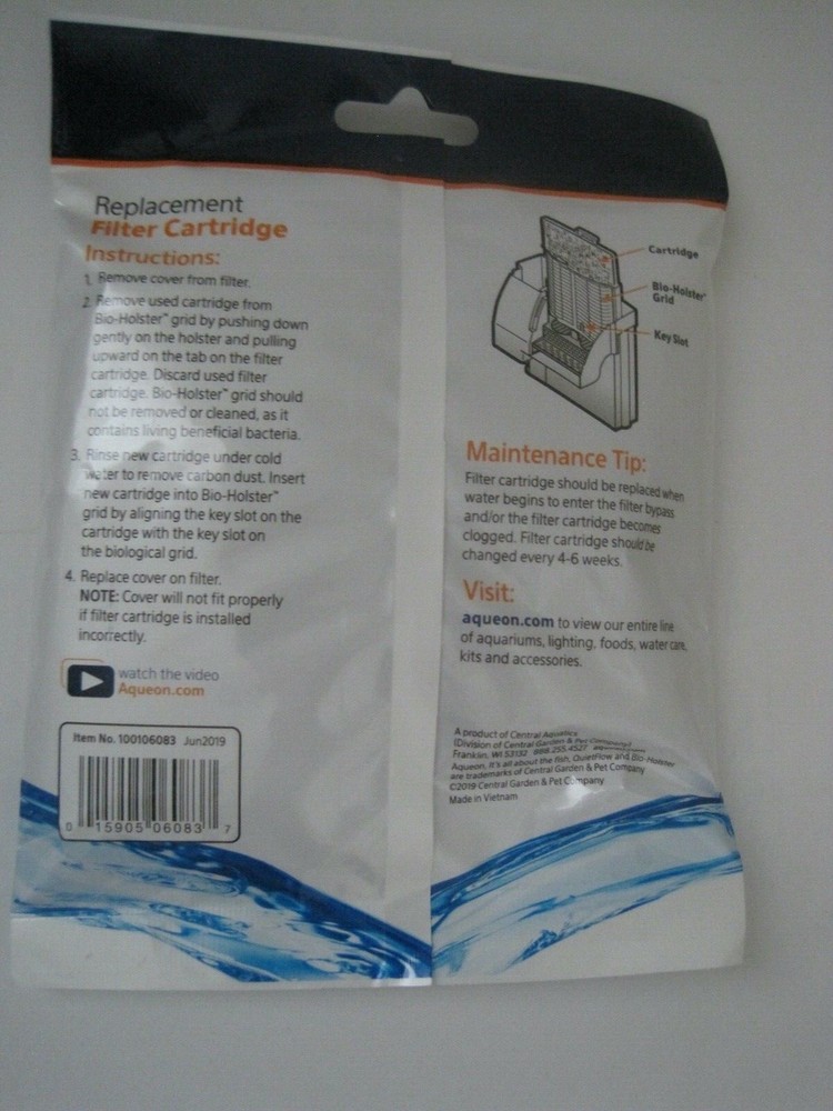 Aqueon Fish Cartridge Medium Replacement New