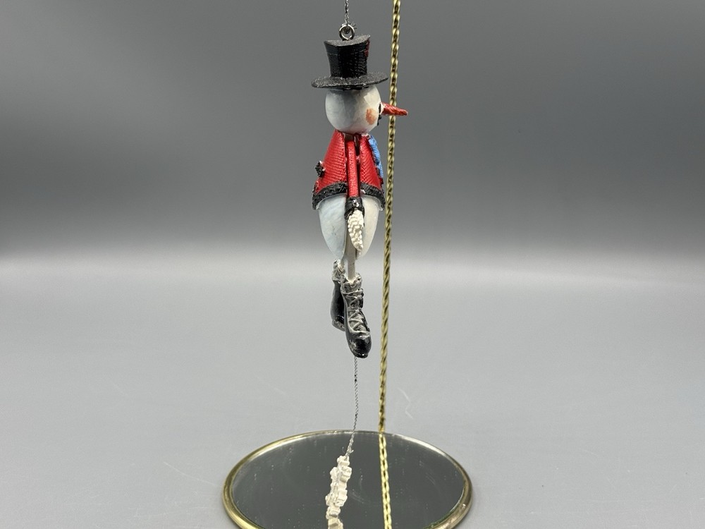 Vintage Jumping Jack Toy Puppet Pull String Snowman Ornament