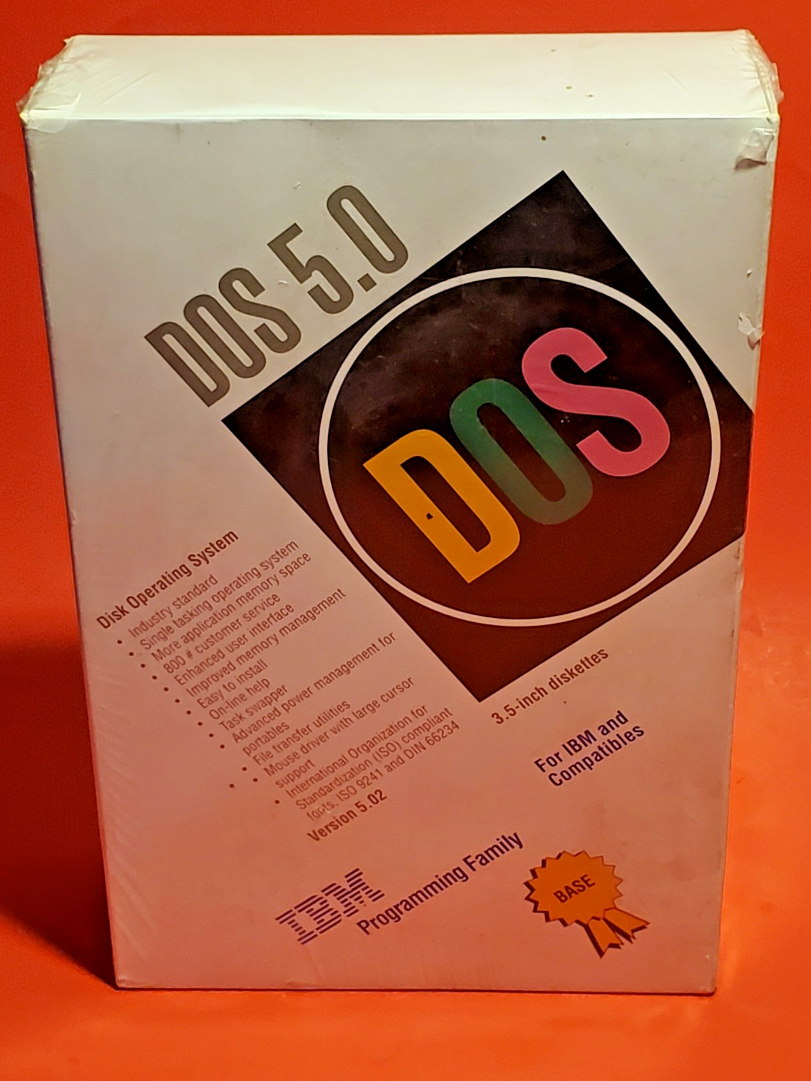 Microsoft MS DOS 5.0 IBM 3.5 inch Diskettes IBM and Compatibles 1992 NIB