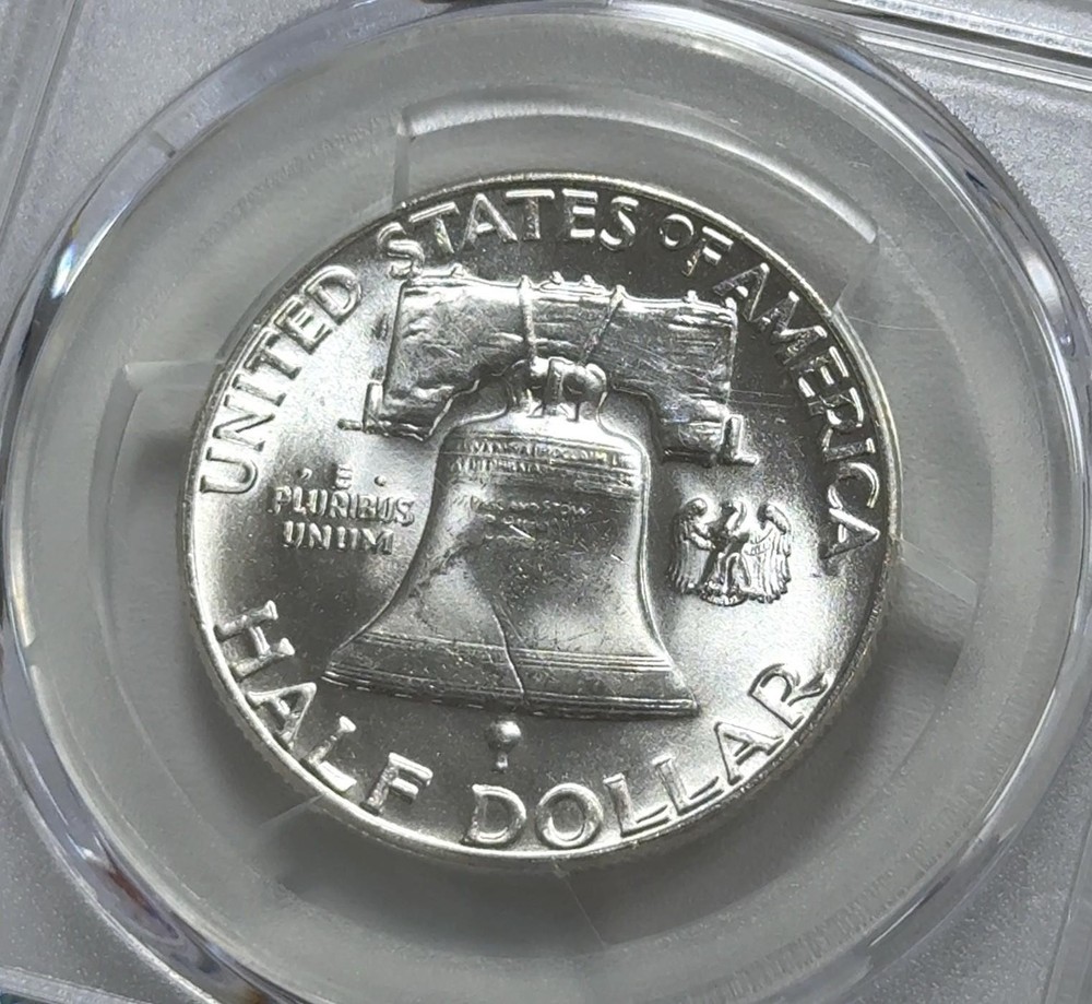 1955 Franklin Half Dollar PCGS MS64FBL Exceptional Strike 90% Silver