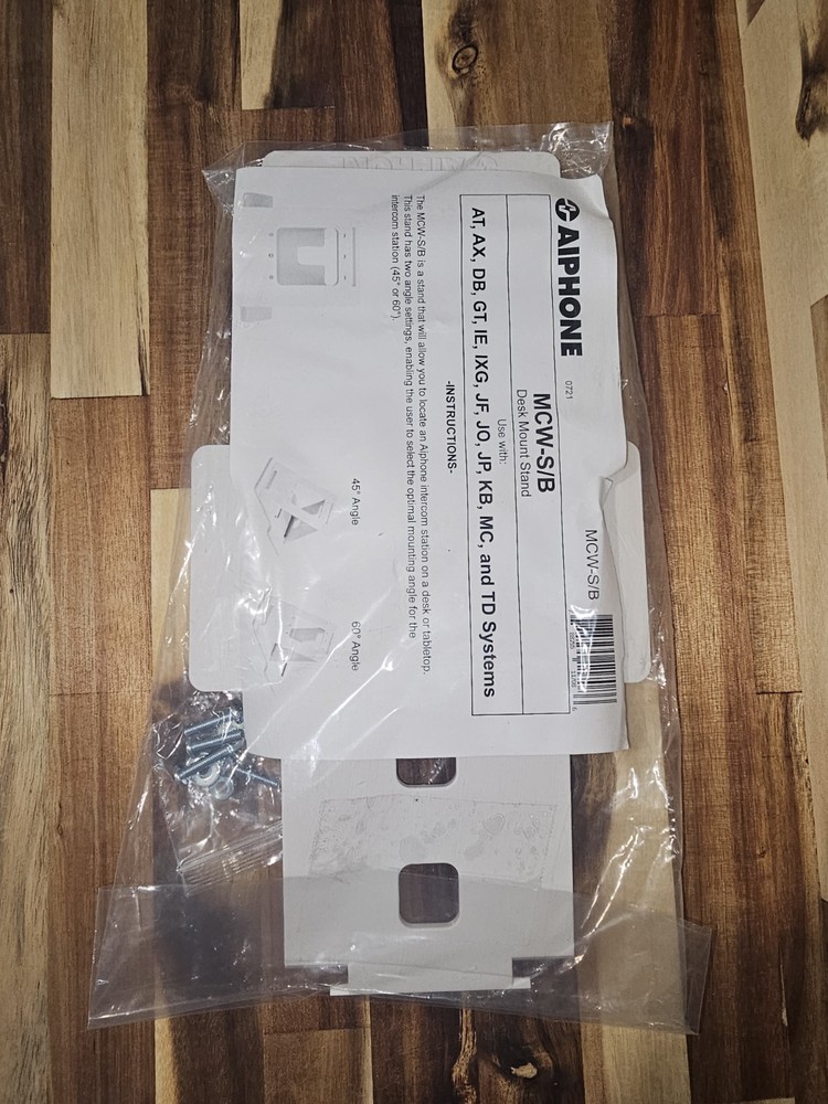 Aiphone MCW-S/B Desk Mount Adjustable Stand White Finish Assembly Set Kit