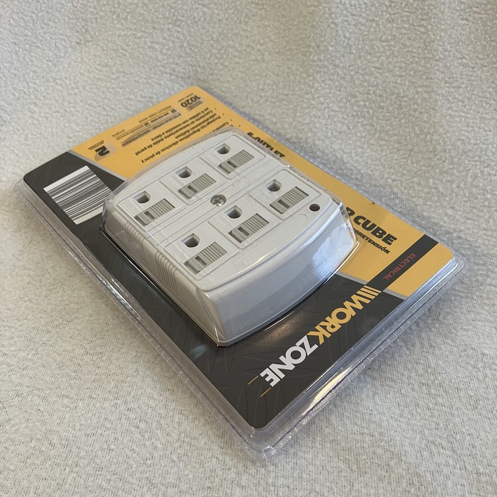 ELECTRICAL WORK ZONE 6-OUTLET SURGE PROTECTOR CUBE - Great Protection