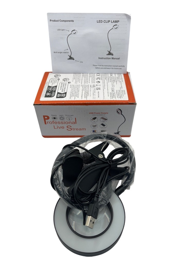 USB LED Clip Lamp For Professional Live Streaming Adjustable Multi-Angle USB 12L