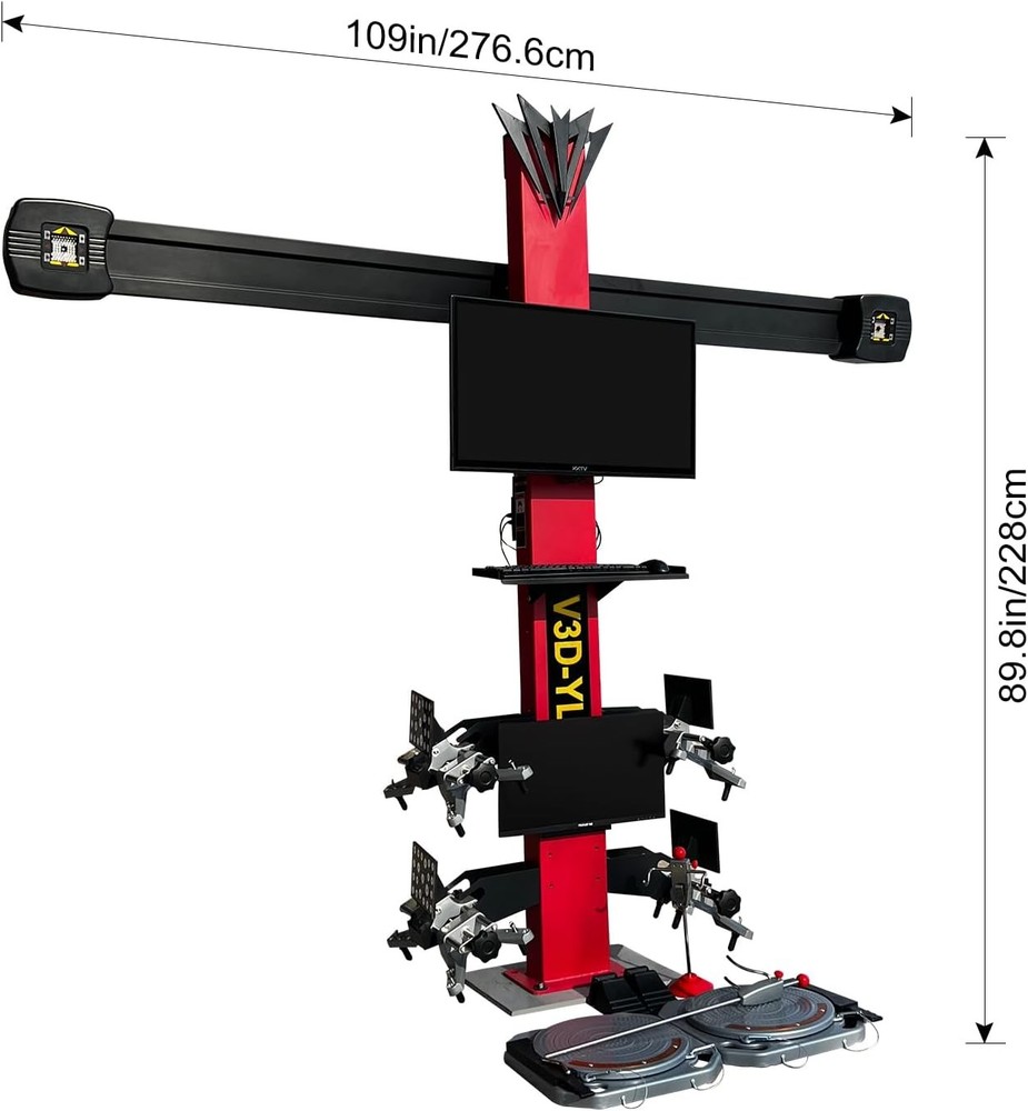 Wheel Alignment Machine 3D Tire Aligner System Alignment Tool w/Double Screem