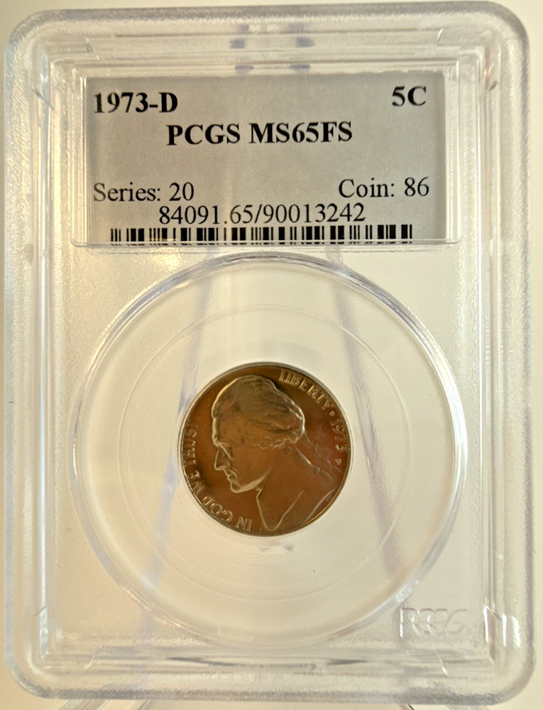 1973-D Jefferson Nickel 5c PCGS MS65FS
