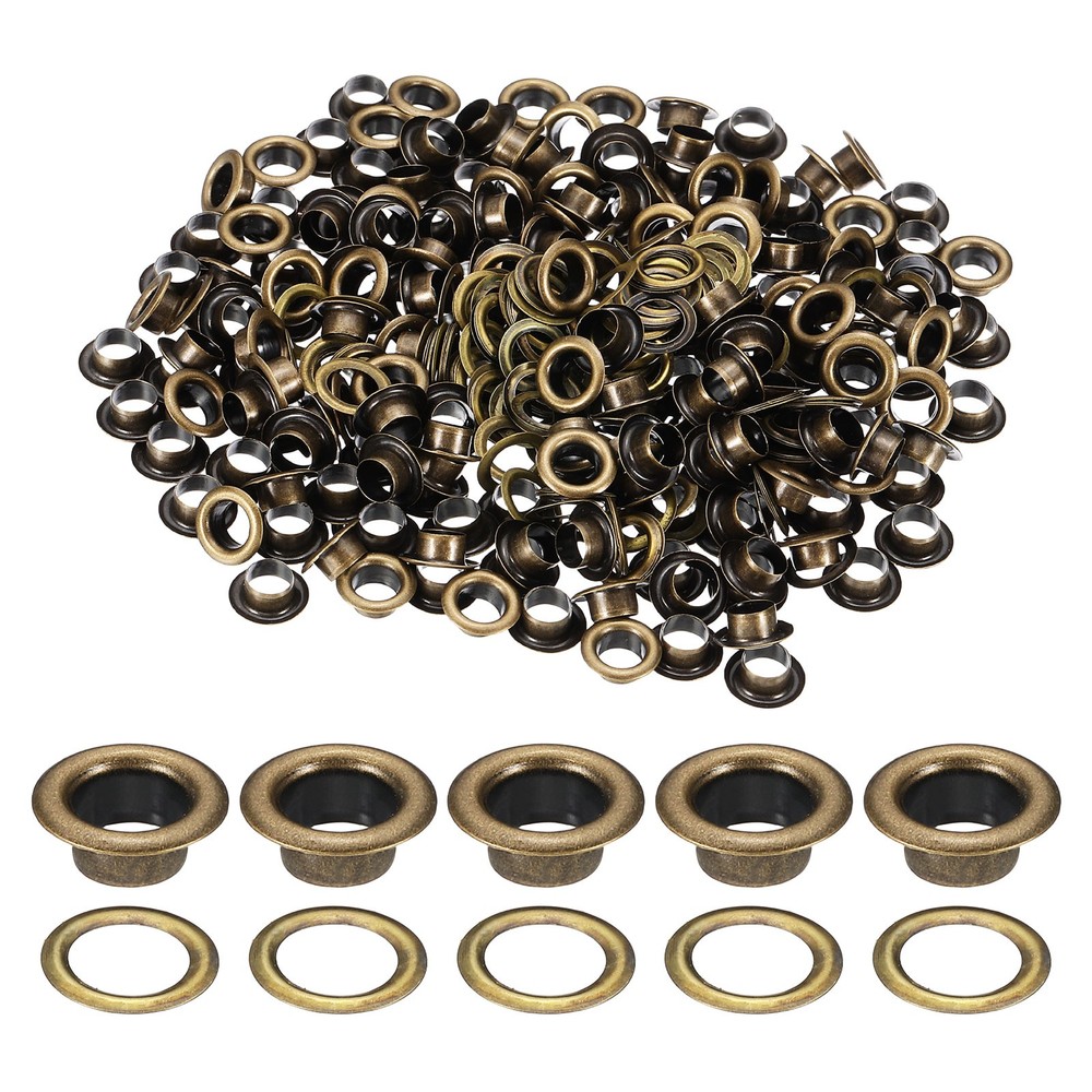 200 Set Grommets Eyelets 5mm Brass Self Backing Eyelets Bronze