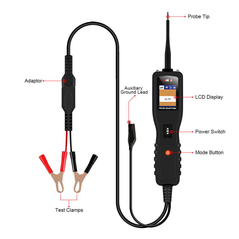 12 - 24V Power Circuit Tester Electronic System Multimeter Probe Diagnostic Tool