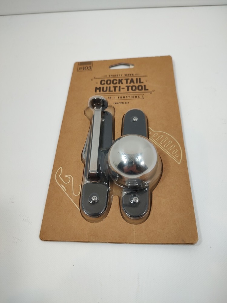Cocktail Multi-Tool - 6-IN-1 Functions - Two Piece Set - New in Orig Pkg