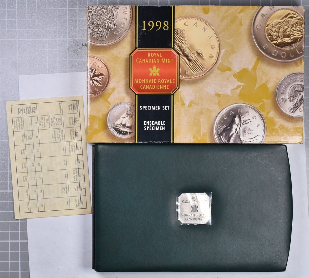 1998 Canada Specimen 7 Coin Set With Box & COA
