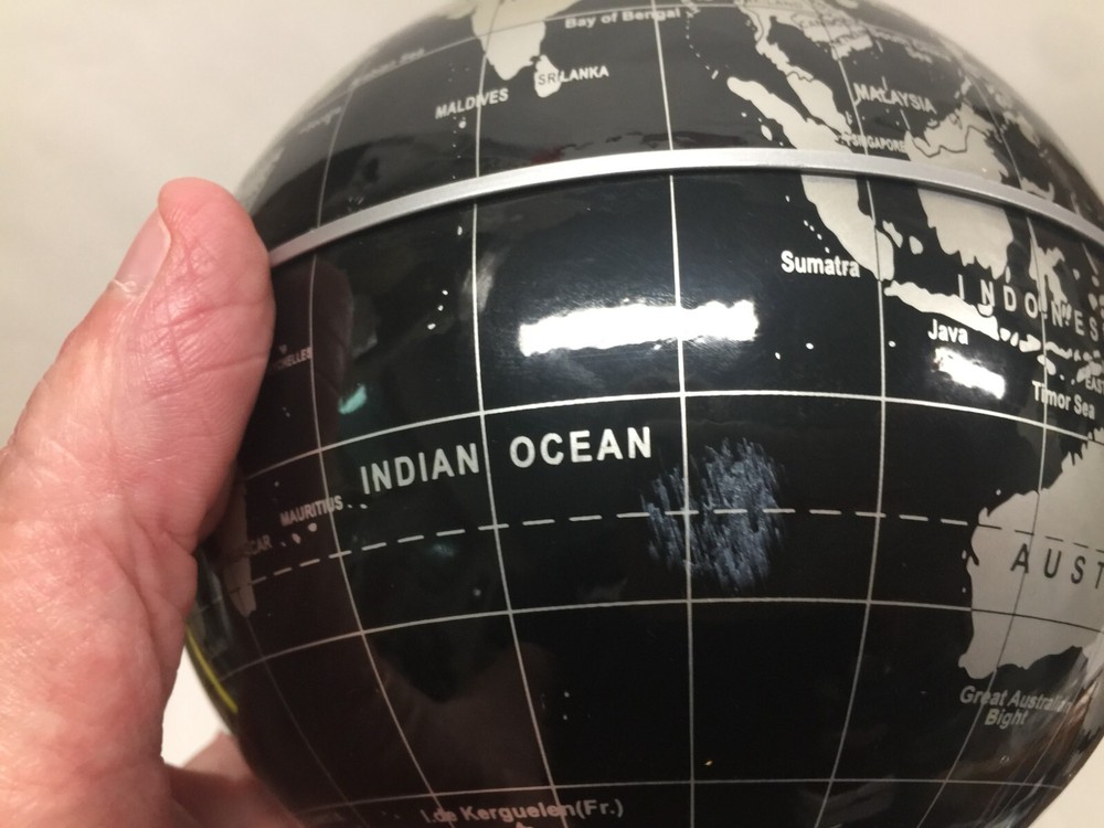 Solar Spinning Globe in Black & Silver Things Remembered