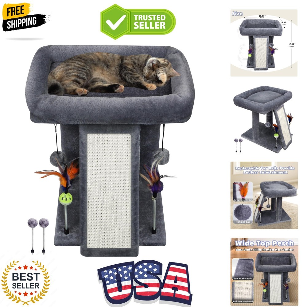Cat Tree Tower with Cat Scratching Post for Indoor Cats, Activity Centre Clim...