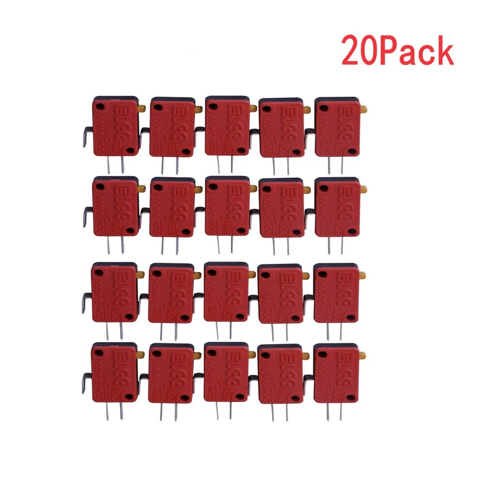 20Pcs Red New 3 Pin Microswitch Push Button For Arcade Mame Jamma Games