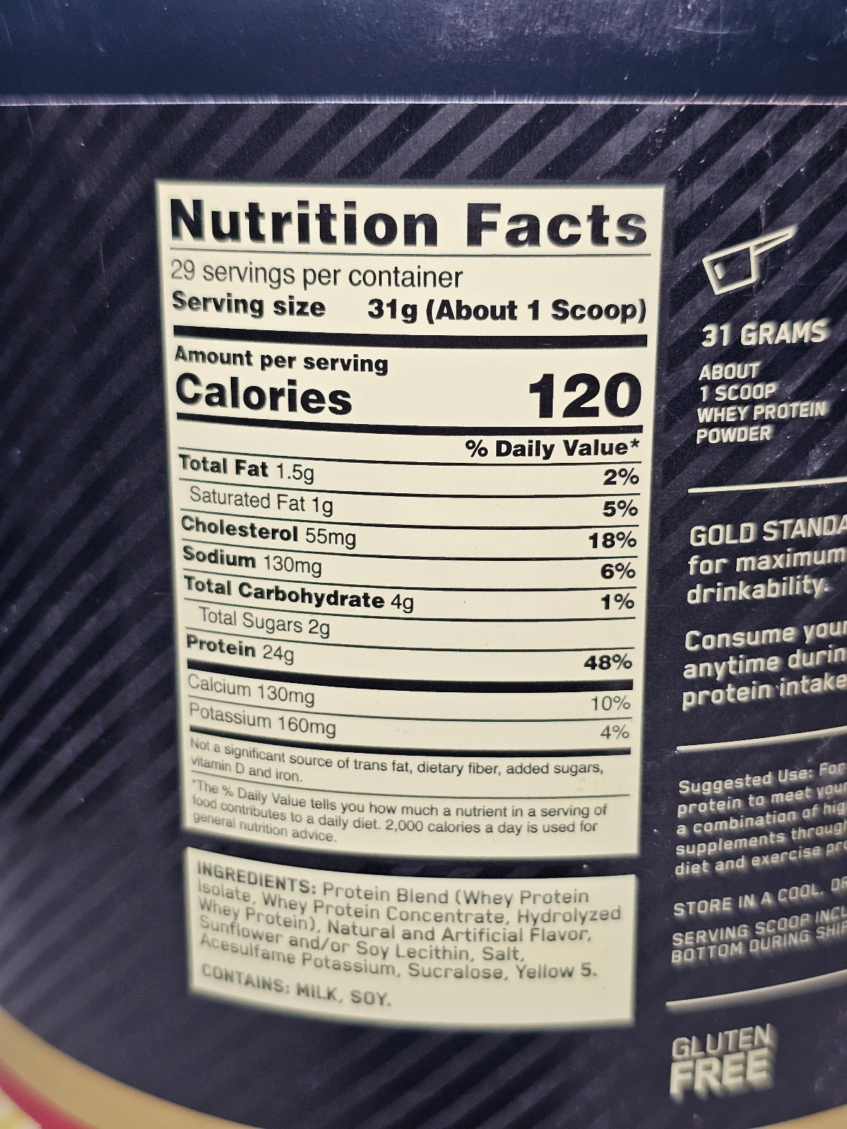 ON Optimum Nutrition Gold Standard 100% Whey Protein - Banana Cream -Exp 5/21/27