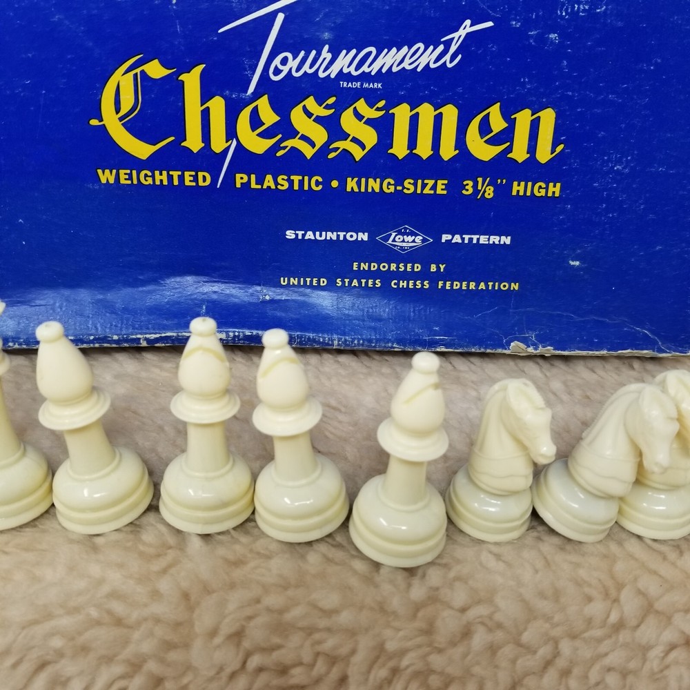 VTG E.S. Lowe Staunton Pattern Tournament Chessmen - 2 Complete Set w/ 1 Box
