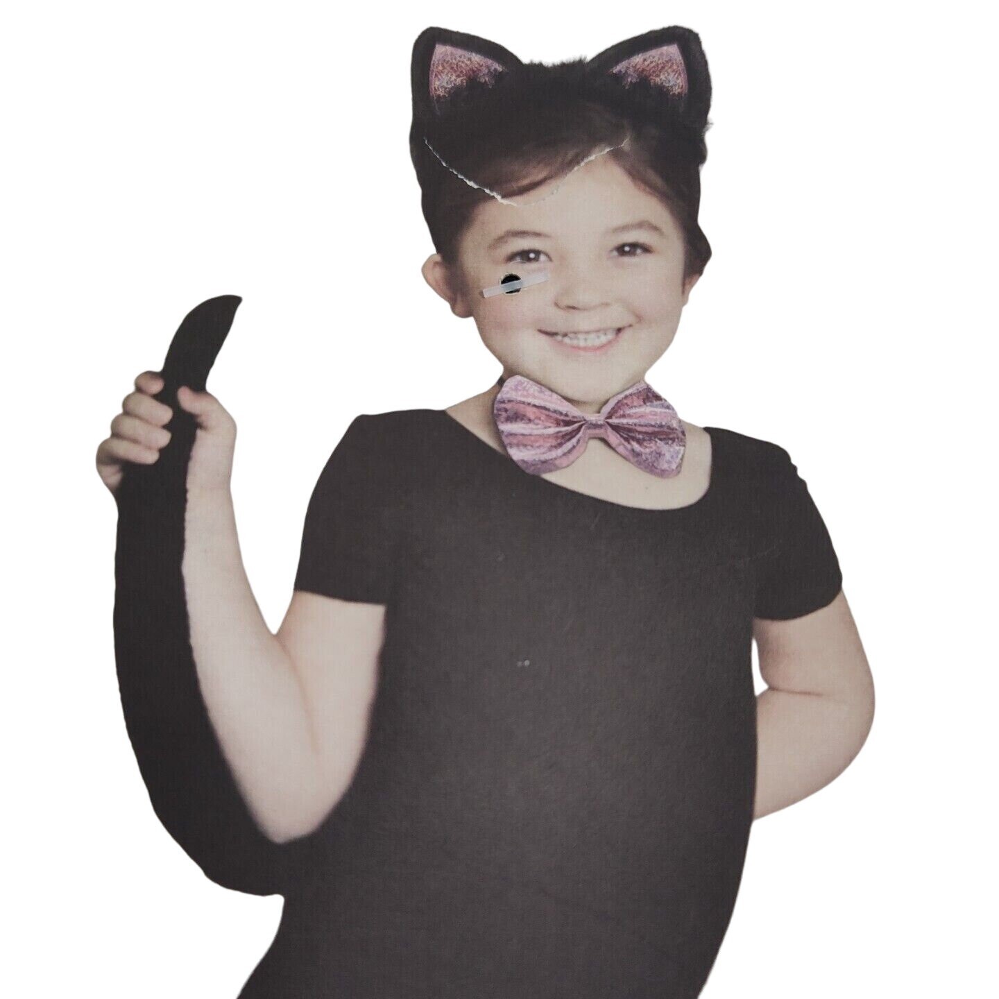 Way To Celebrate Halloween 3 Pc Cat Kit Costume Ears Headband Bow Tail Pink NEW