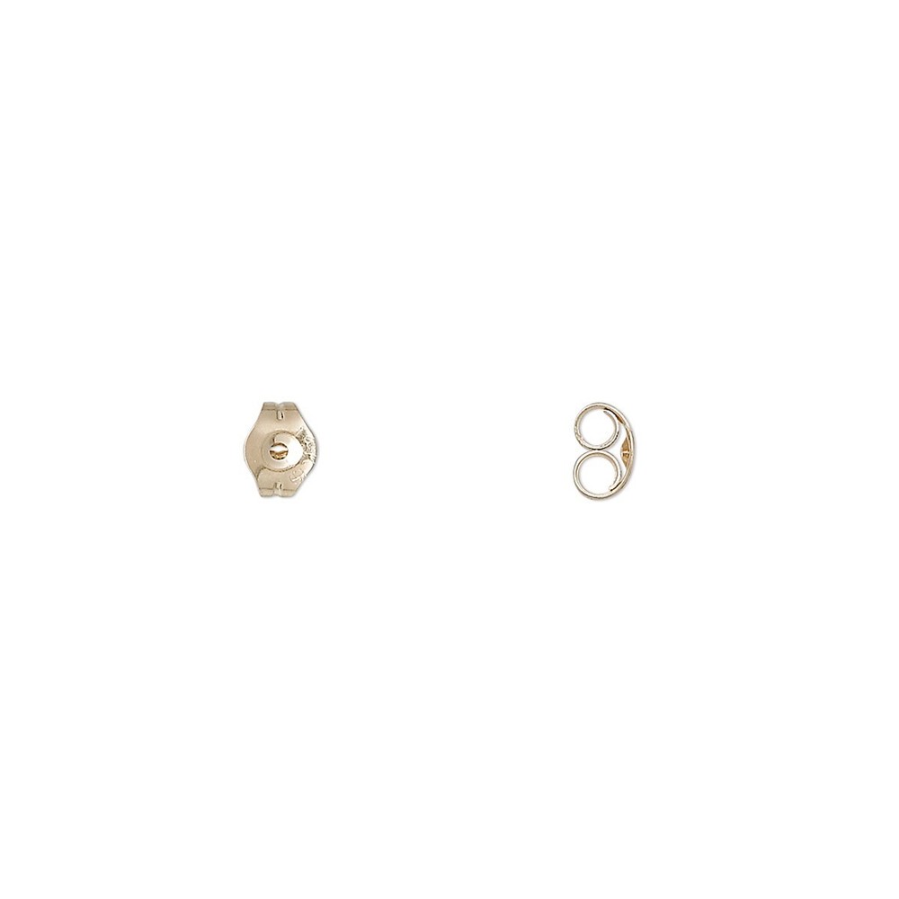 One Pair 14KT Gold Medium Weight 3x5mm Earnut Earring Backs
