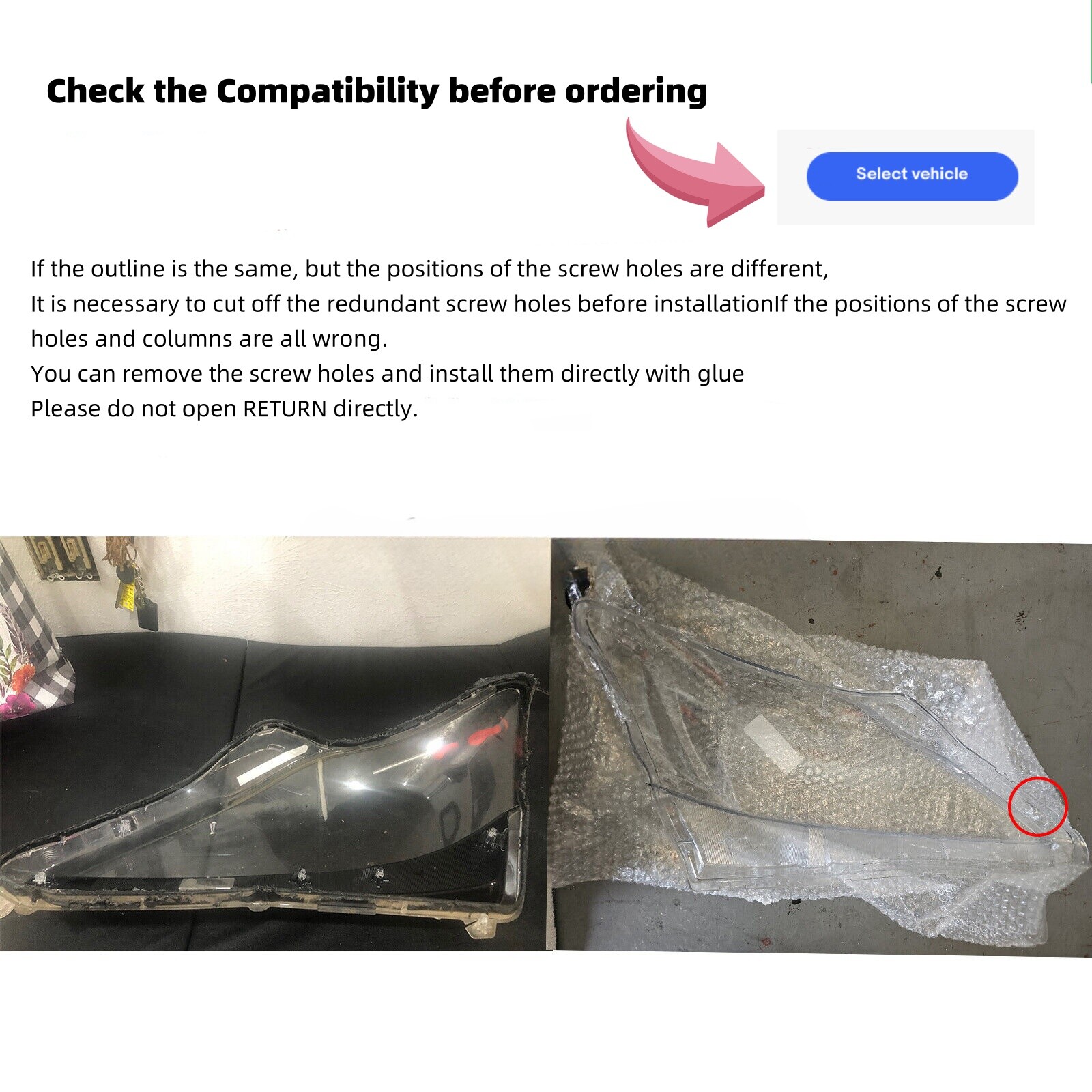 New Pair Headlight Lens Cover For Lexus IS250 IS300 IS350 2006 2007 2008-201