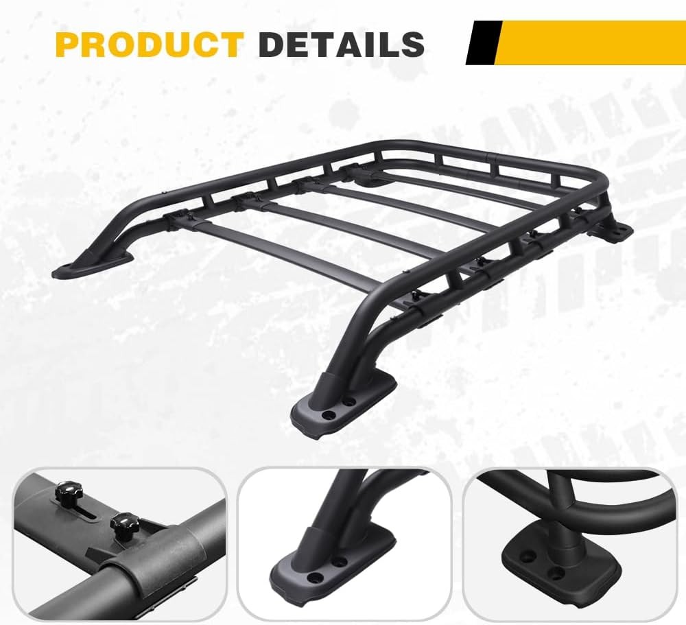Roof Rack Basket Fit for 2010-2023 2024 Toyota 4Runner Rooftop Cargo Extra Bar