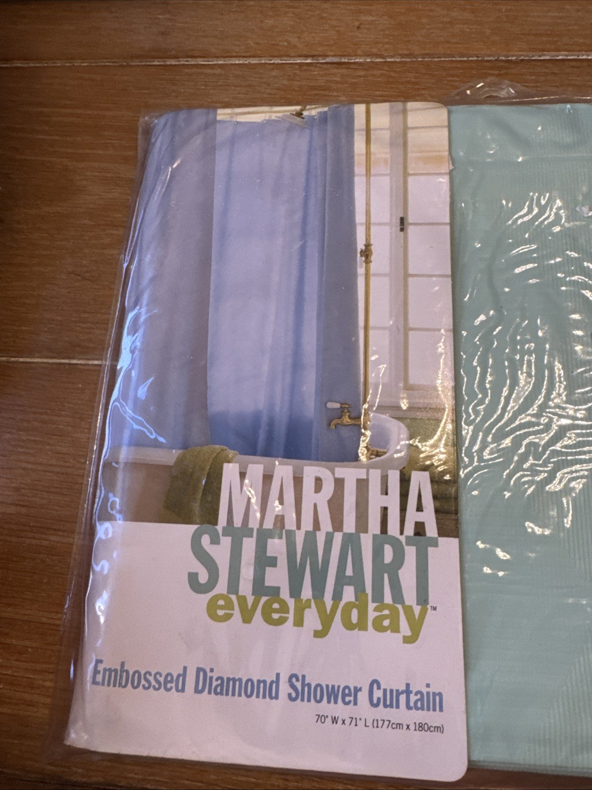 Martha Stewart Everyday Vinyl Shower Curtain Pale Sage 70W X 71L