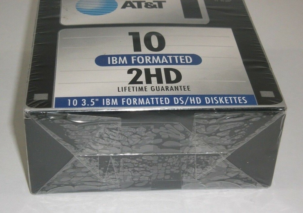 AT&T IBM Formatted DS/HD 3.5" Diskettes 10 Count Floppy Disk