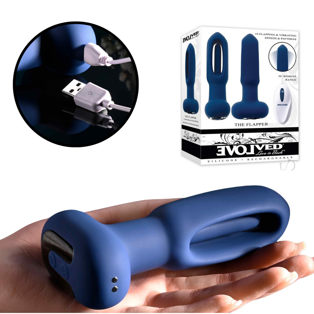Remote Control Waterproof Vibrating Flapping Butt Plug Multi-speed Anal Vibrator